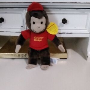 Rare Vintage Curious George Plush Toy with Red Shirt